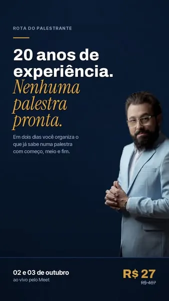 Estático: 20 anos de experiência, nenhuma palestra pronta