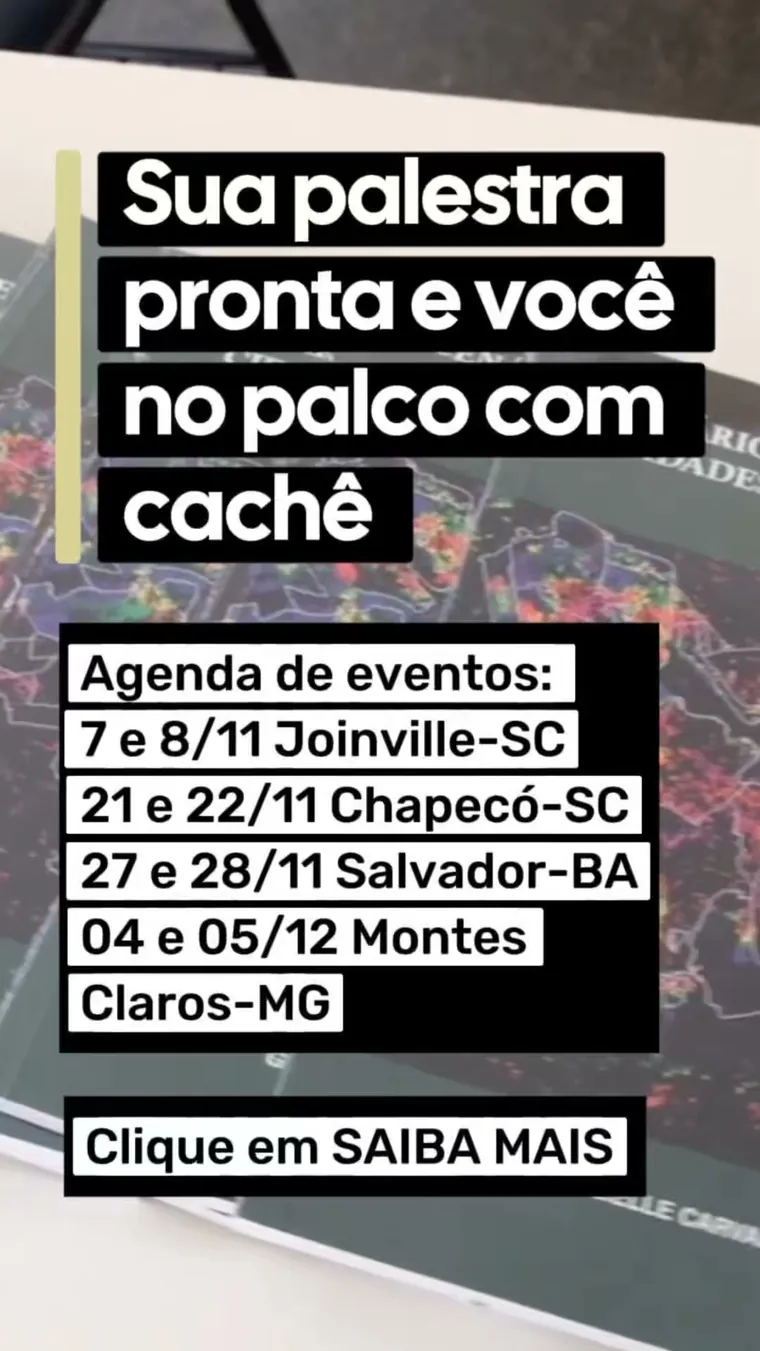 Story com agenda de eventos por cidade
