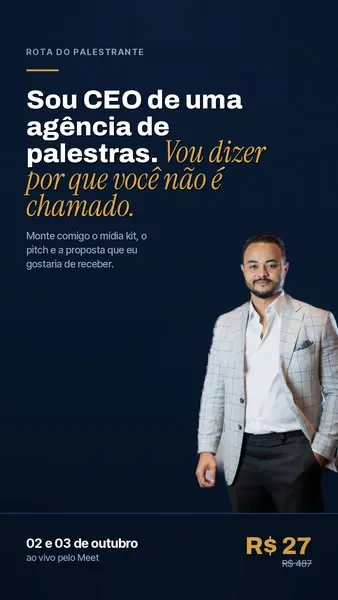 Estático: sou CEO de uma agência de palestras, vou dizer por que você não é chamado
