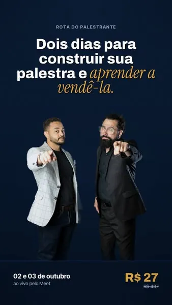 Estático: dois dias para construir sua palestra e aprender a vendê-la